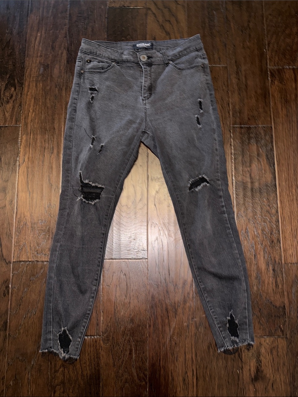 Enjean Distressed High-Rise Black Jeans Size 11
